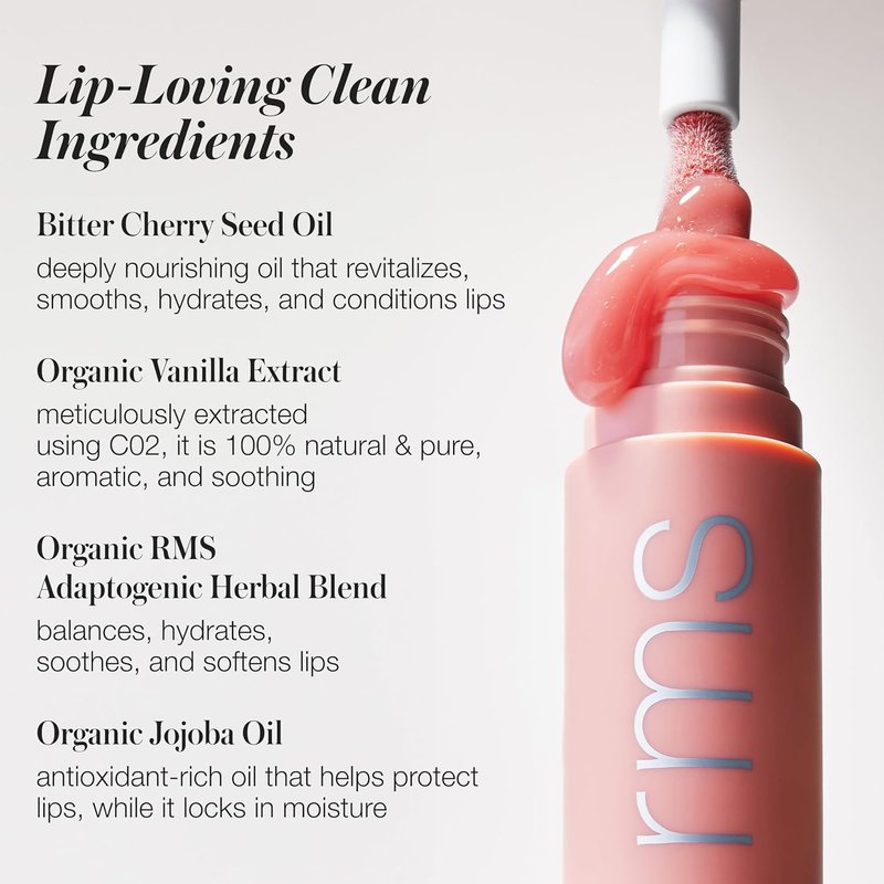 RMS Beauty Legendary Lip Oil - Hydrating Lip Gloss with Buildable Color & High Shine | 8-Hour Moisture, Organic Jojoba & Bitter Cherry Seed Oil