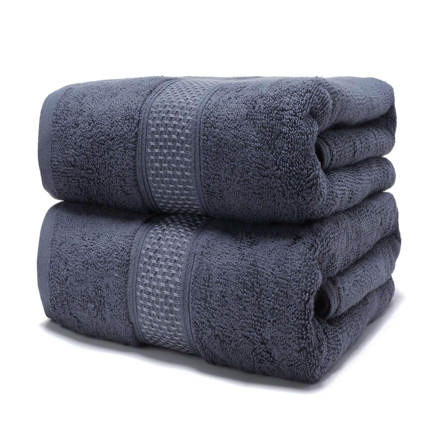 Weierduosi Cotton Bath Towels Set, 2-Piece Set(27x55 Inches) Super Absorbent Quick Drying, Soft,Suitable for Bathroom, spas, Gyms,Gift (Dark Grey)
