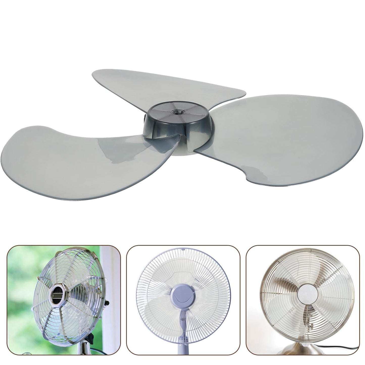TOVINANNA Fan Blades Replacement, Plastic 3 Leaves Fan Blade with Nut Household General Fans Accessories Fan Blades Part for 16 Inches Table Fanner Standing Pedestal Fan