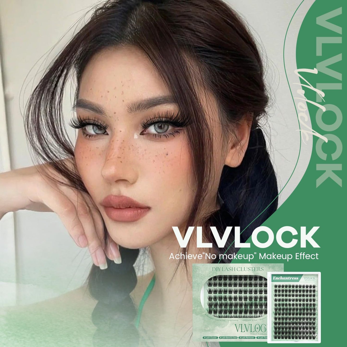 VLVLOCK Enchantress Lash Clusters Kit Short Lashes Clusters 8-14MM DIY Lash Extensions Kit Waterproof Long-Lasting with Ultra-Thin Band Glue Remover Tweezer for Beginners(Enchantress Short Kit 8-14mm)