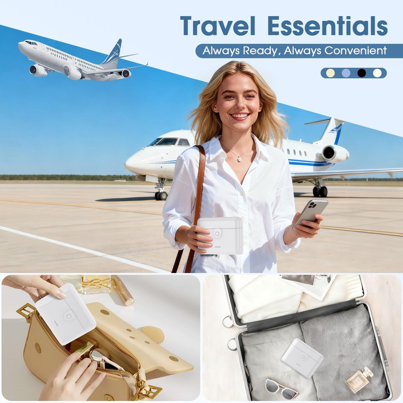 HUITAI Travel Bottles with Case, 4x2oz TSA Approved, Leak-Proof, Press to Unlock, Compact & Portable Travel Toiletries (White)