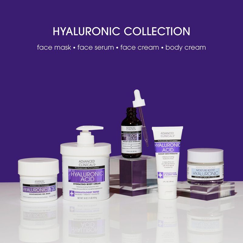 Advanced Clinicals Hyaluronic Acid Moisturizer Body Cream W/Vitamin E | Hydrating Cream & Body Lotion For Women & Men To Help Improve Look of Wrinkles, Dry Skin, Crepey Looking Skin, 16 Ounce