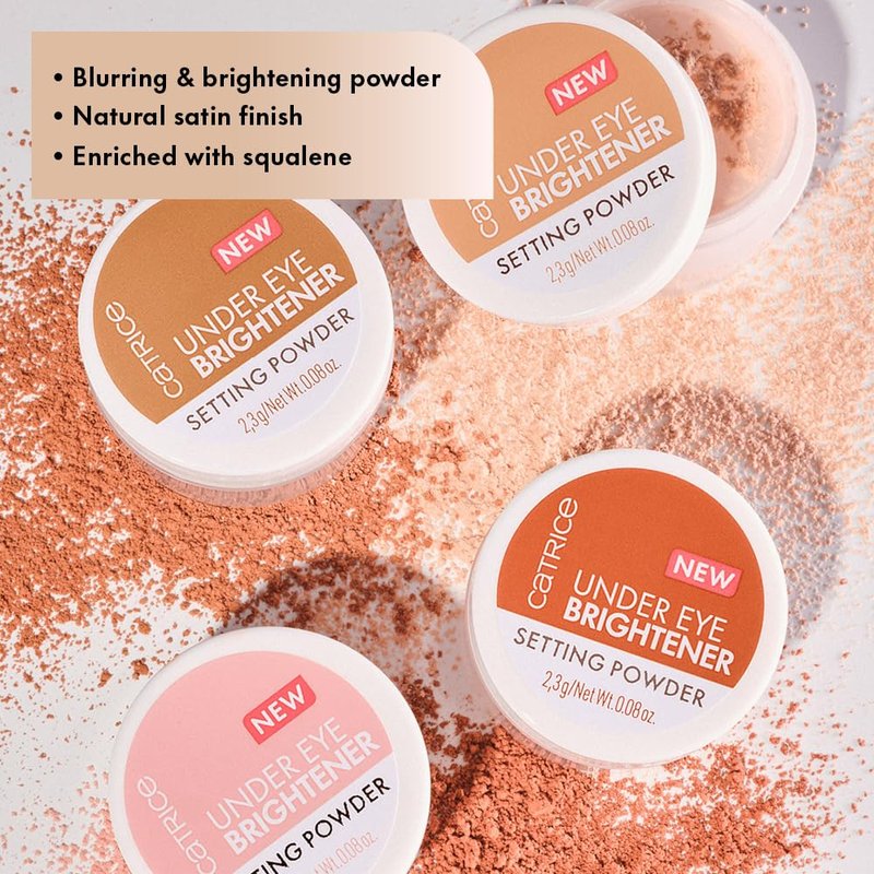 Catrice Under Eye Makeup Set - Brightening Concealer, Setting Powder & Puffs for Dark Circles | Light Rose
