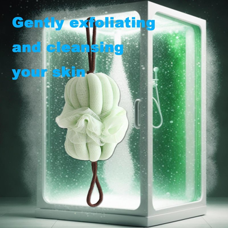 GXBTOPGO Large 85g Green Bath Loofah Sponge Loofa Luffas Shower Puff Pouf Ball Exfoliating Body Back Scrubber for Men&Women