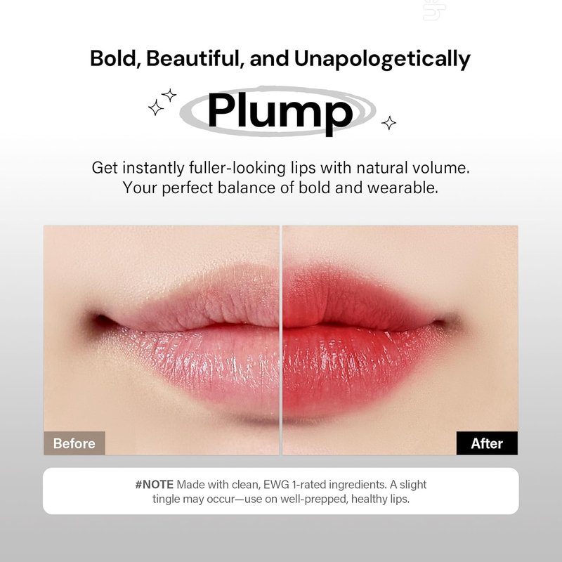 Oiad Liptique Lip Plumping Stain - 24-Hour Waterproof Lip Tattoo, Nourishing Korean Tint (005 WEIRVE)