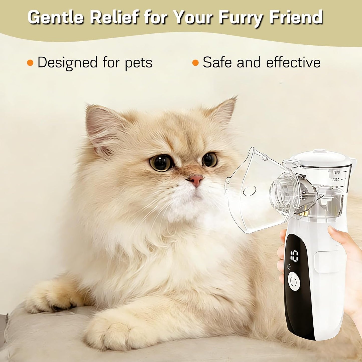 Skiennix Portable Nebulizer - Smart Digital Mesh for Cats & Dogs | 2-Speed Settings & Self-Cleaning Function