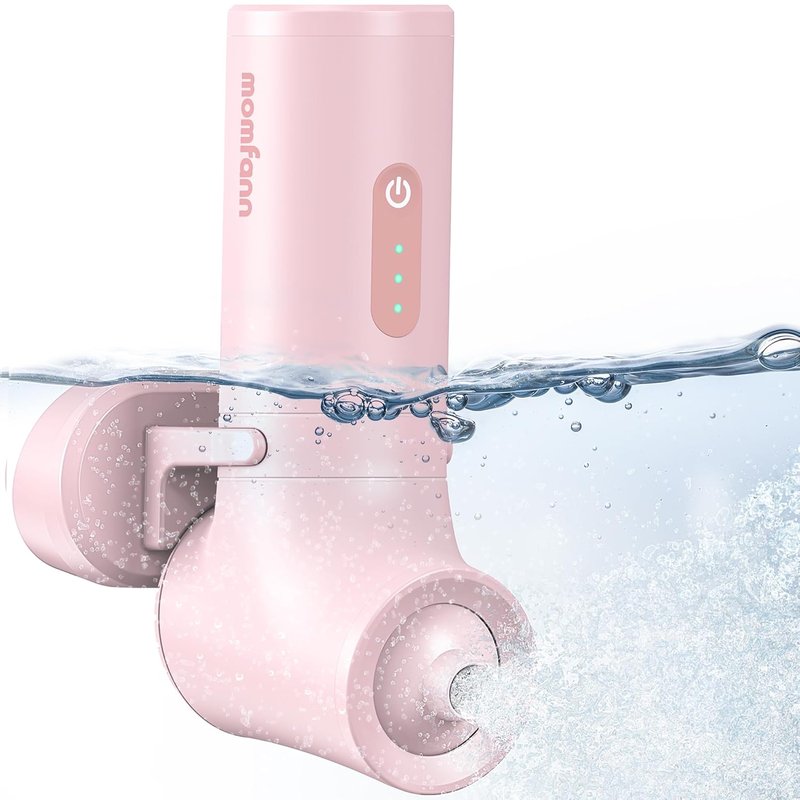 MOMFANN Bath Jet Spa - Cordless Portable Bubble Maker with 3-Level Adjustable Speed | Light Pink