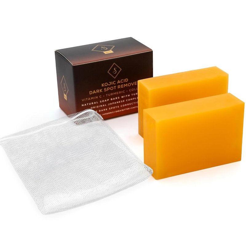 Dark Spot Remover Soap Bars - Vitamin C, Retinol & Collagen Infused | Turmeric & Hyaluronic Acid Benefits