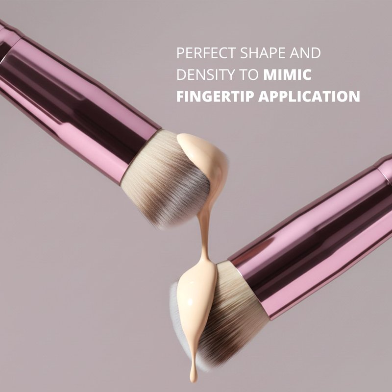 Lamora Concealer Makeup Brush Under Eye - Mini Angled Flat Top Kabuki Nose Contour Brush - Ideal for Concealing Blending Setting Buffing with Powder Liquid Cream Cosmetic - Pro Small Foundation Brush