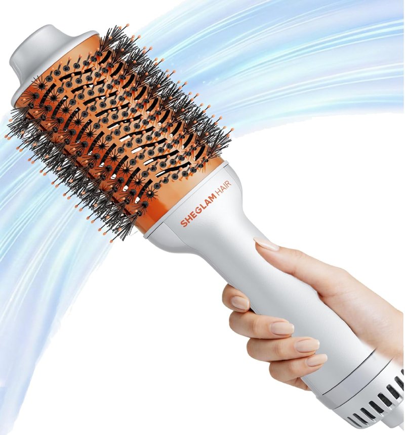 4-in-1 Hot Air Brush | Hair Dryer & Styler with 33000 RPM Motor, Ionic Bristles for Frizz-Free Blowouts, 3 Heat Settings