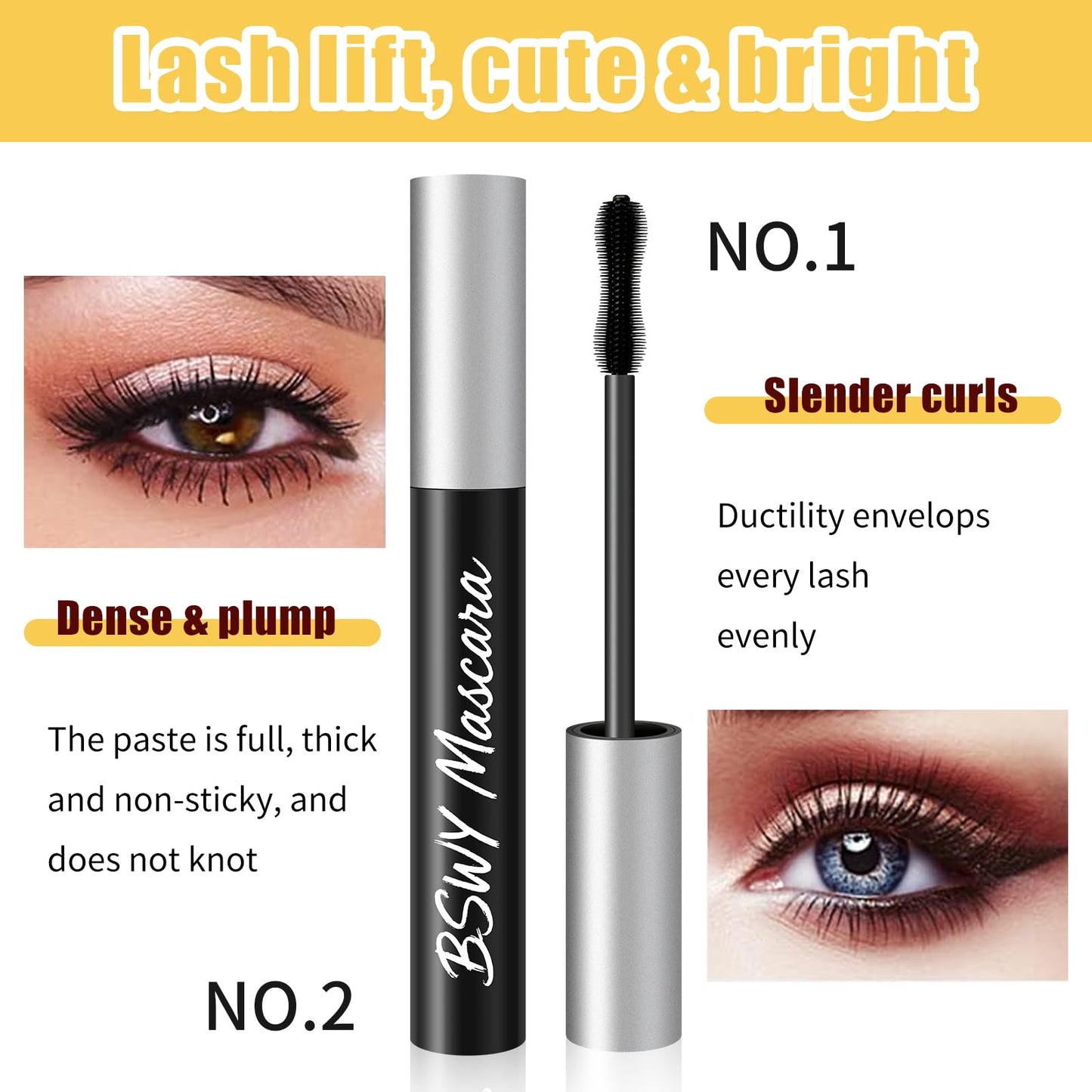 Sky High Telescopic Tubing Mascara - Waterproof & Essence-Infused, Ideal for Women 60 Plus, Lengthening & Volumizing for Fuller, Smudge-Resistant Lashes
