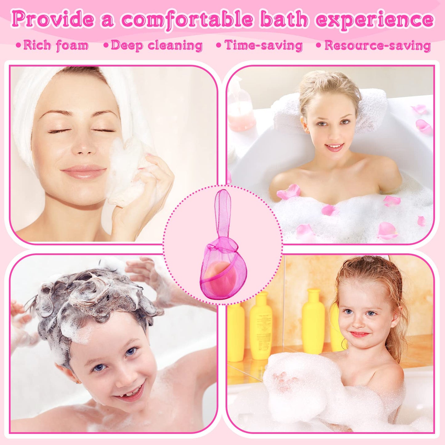 Nuanchu 4 Pcs Shampoo Bar Conditioner Bag Shampoo Bar Mesh Soap Bags for Exfoliating Soap Saver Pouch Bottle Free