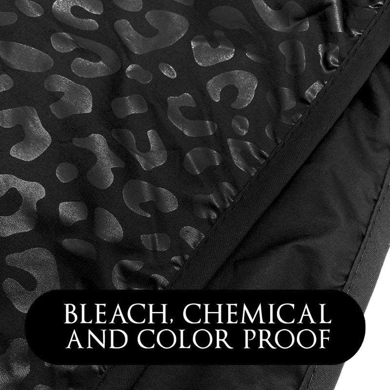 Betty Dain Black Jaguar Bleach-proof All Purpose Styling Cape, Material Defends Against Bleach Stains, Color Proof, Chemical Proof, Waterproof, Lightweight Embossed Nylon, Black