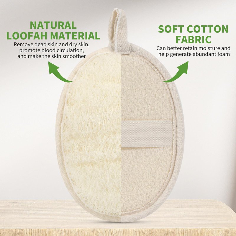 ÖkoStamm 6 Pack Natural Loofah Body Scrubber (6 Pack) - 6.2 * 4.3 Inch Exfoliating Loofah for Removing Dead Skin and Dry Skin, Large Size Loofah Body Sponge for Women and Men to Clean Pores