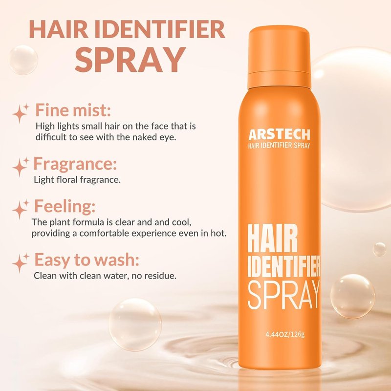 Hair Identifier Spray - Dermaplaning Tool for Women | Face Shaving & Hair Removal Kit with 4 Razors