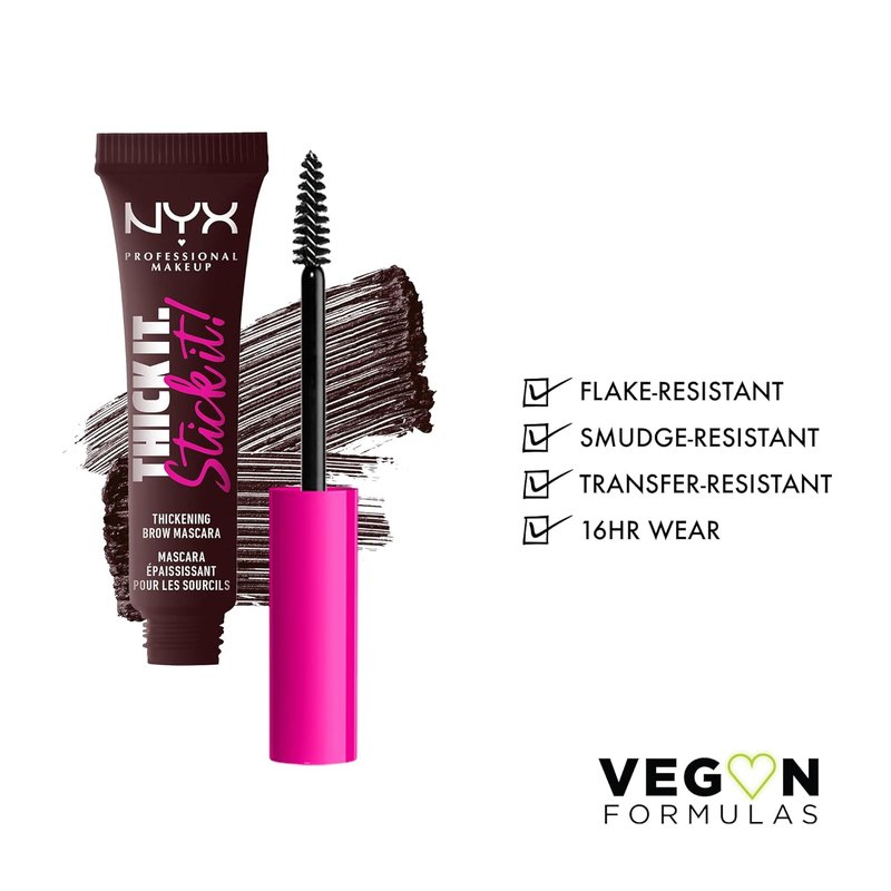 NYX Professional Makeup Thick It Stick It Brow Mascara - Thickening Eyebrow Gel in Espresso