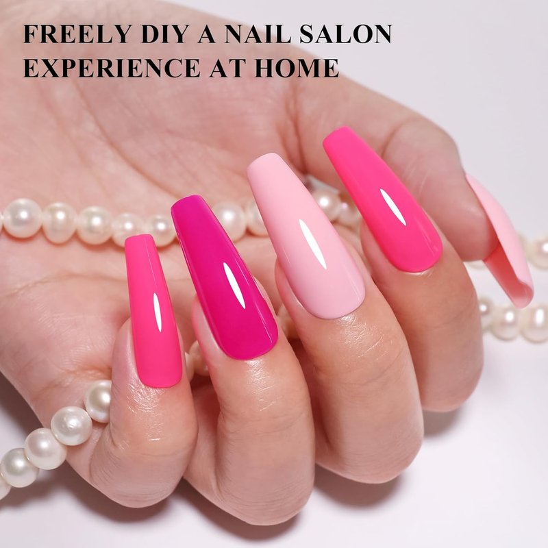 Skiennix 10ml Hema-Free Pink Gel Nail Polish Set - 6 Vibrant Colors for Salon-Quality DIY Manicures