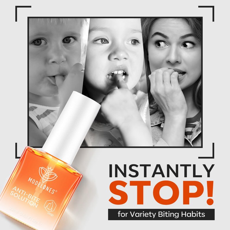 Modelones Nail Biting Prevention | Quick-Dry Bitter Nail Polish for Kids - 12ml (0.41 Fl Oz)