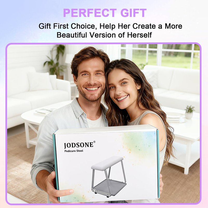 JODSONE Pedicure Foot Rest for Nails Tech with Soft Cushion,Pedicure Stool,Nail Stand,Detachable Stainless Manicure Foot Rest for Home and Salon Use Pedicure Station