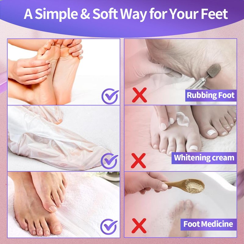 3 Pcs Foot Peeling Mask & 5 pcs Moisturizing Foot Mask ,Exfoliator Peel Off Calluses Dead Skin Callus Remover, Dry Skin Moisturizer for Soft Smooth Touch Feet,Foot Care Spa Peeling Gifts for Women Men
