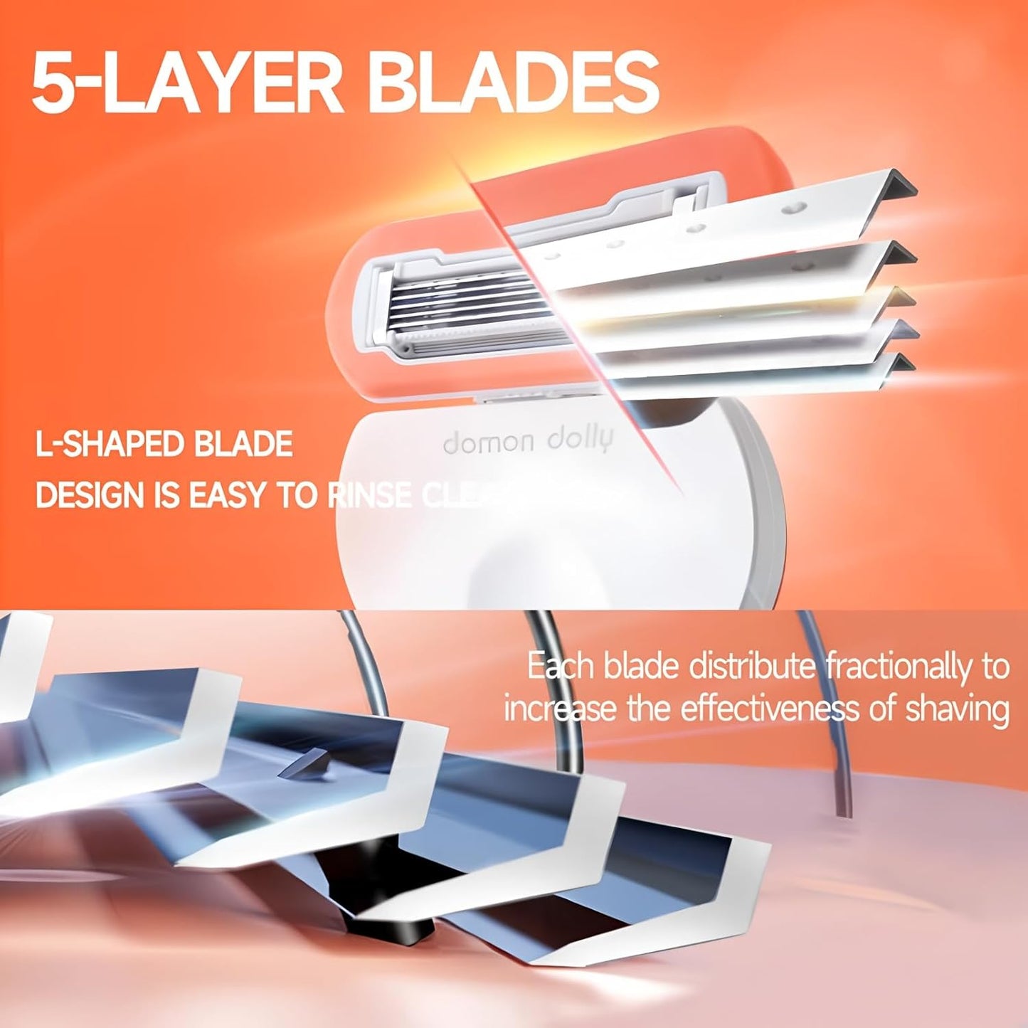 Women's 5-Blade Travel Razor - Compact Extra Smooth Shaving | Includes Handle & 5 Refills