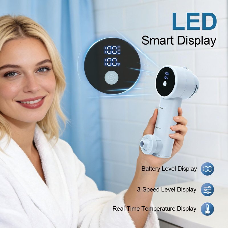 COKEJA Bath Jets for Tub, Portable Spa Jet with Bubble & Jet Modes – 8800mAh Rechargeable Battery, 3 Speeds, IP67 Waterproof LED Display, Hot Tub Spa Accessories, Home Spa Relaxation Gift