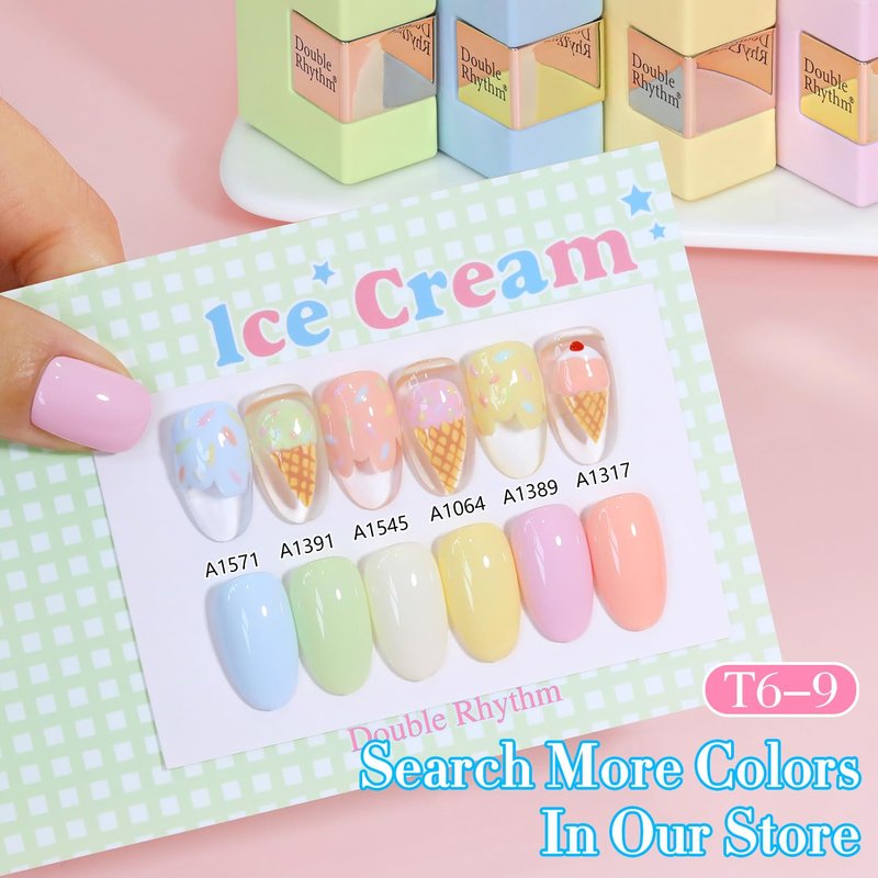 Gel Nail Polish - Double Rhythm 0.5 Oz Translucent Light Milky Pastel | Cream Yellow A1064 for DIY Manicure