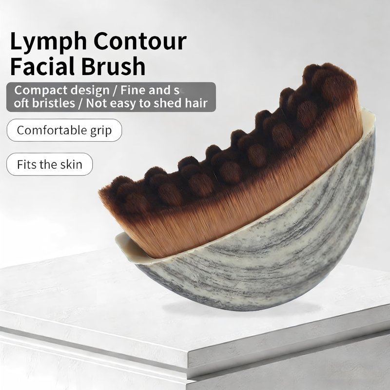 2 PCS New Lymphatic Contour Face Brush for Sculpting – Face Brush for Lymphatic Drainage, Anti-Puffiness, Detox & Lift, Improves Skin Glow & Absorption, Travel-Friendly Portable Design
