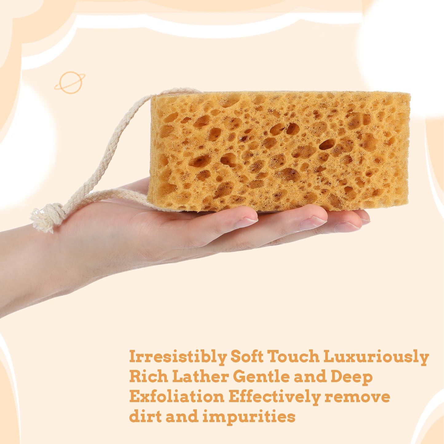 Bath Sponge, 2 Pcs Large Bath Sponges for Shower Soft Loofah Exfoliating Body Sponge for Women Men Home Bathroom Face Body Washing Bathing Deep Cleansing