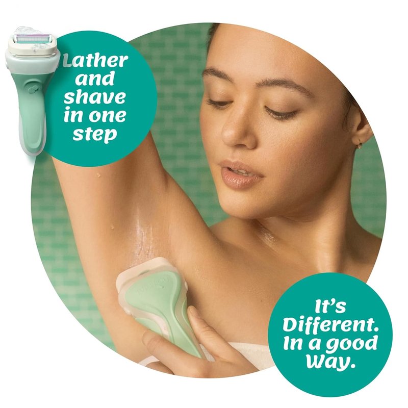 Schick Intuition Razors for Women - Sensitive Skin Comfort | 1 Razor & 4 Organic Aloe Blades