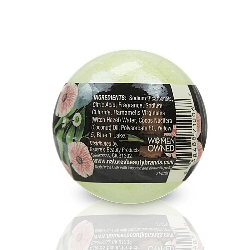 Nature's Beauty Eucalyptus & Tea Tree Bath Bomb Multi-Pack- Natural Hand Crafted, Non-Staining, Luxury Fizzy Spa Bomb, Sooth + Restore Skin, Made w/Coconut Oil & Witch Hazel, 5.5oz (4 Pack)