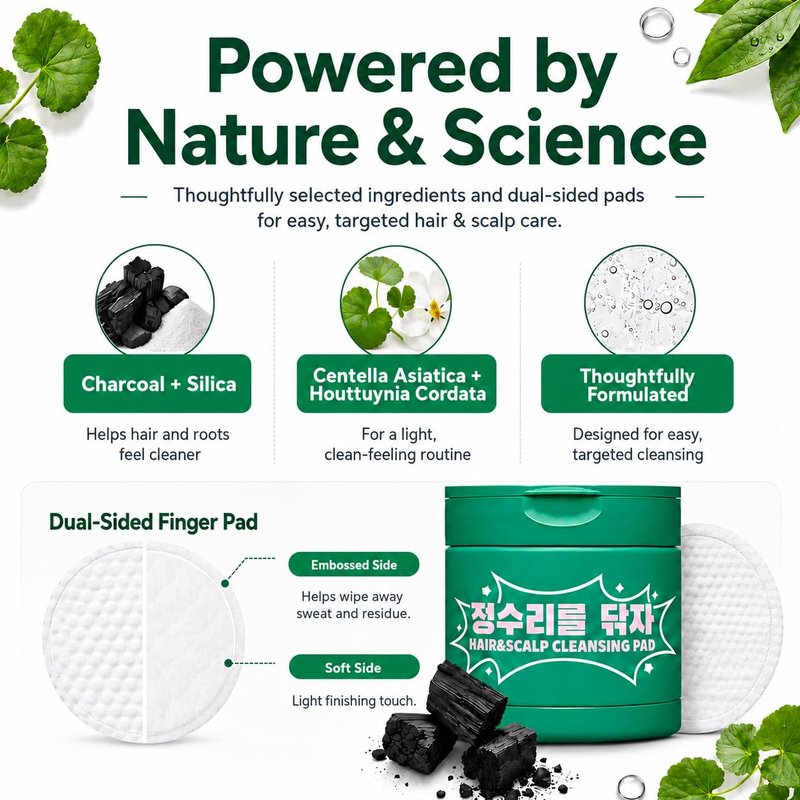 Madeca Hair & Scalp Cleansing Pads | All-in-One No-Rinse Hairline & Scalp Refresh Pads for On-the-Go Care Convenient Wipes for Post-Workout, Travel & Busy Days, Light Fresh Feel, 30 Pads