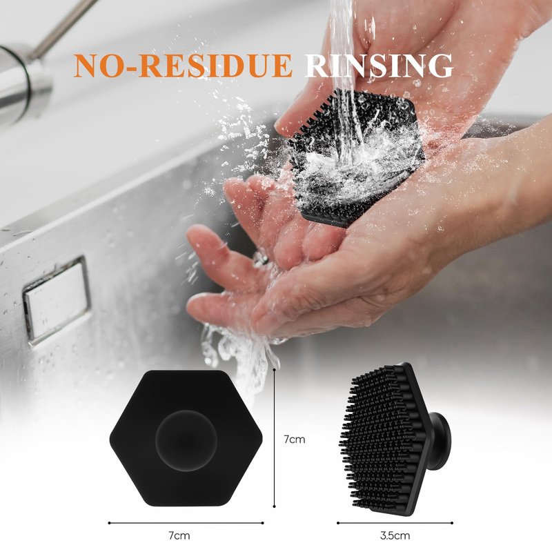 Silicone Face Scrubber for Men, Gentle Exfoliator Pad & Massager, Facial Cleansing Brush Silicone Face Wash Brush Removes Dead & Dry Skin (Black)