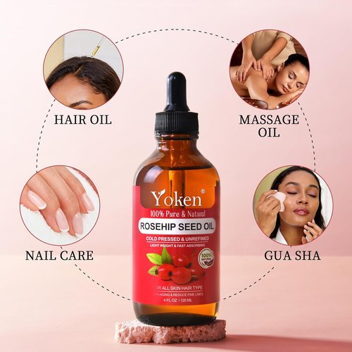 Organic Rosehip Seed Oil for Face,100% USDA Pure Rosehip Oils for Skin,Scars,Hair & Nails.2 fl Oz Cold Pressed Rose HIPS Oils for Skin Care, Anti-Aging, Scar Treatment, GUA SHA Massage Carrier Oil