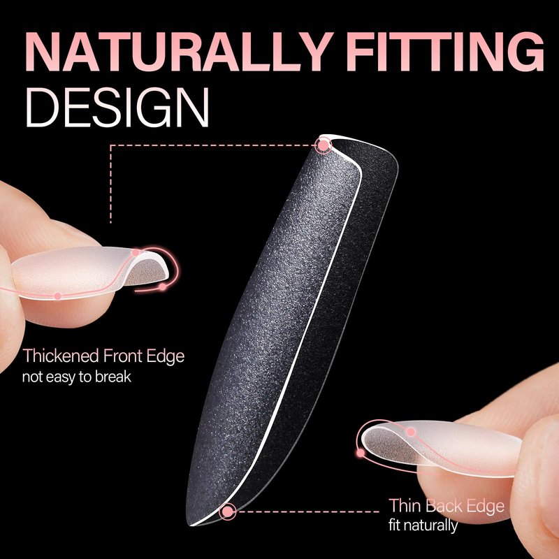 AILLSA Short Square Nail Tips 15 Sizes 240pcs Full Cover Gel Tips Double Matte No Need Base Coat Fake Soft Nail Tips for Press On Nail Extension