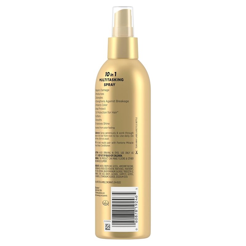 Pantene Miracle Rescue 10-in-1 Multitasking Spray - Heat Protection & Detangling Treatment | 5.7 oz
