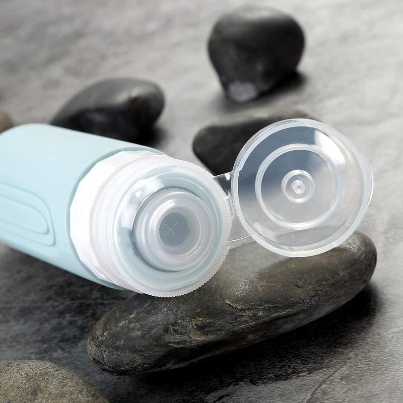 Mrsdry Travel Bottles - TSA Approved 3oz Leak-Proof Silicone Containers for Shampoo & Lotion (4 Pack)