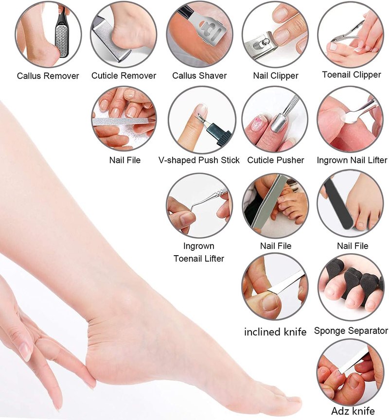 36 in 1 Pedicure Kit - Professional Foot Rasp & Dead Skin Remover for Home and Salon Use