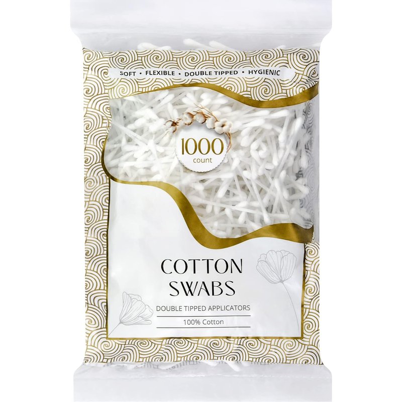 Cotton Swabs - 1000 Count Double-Tipped Q-Tips | 100% Pure Cotton for Ears, Makeup, Cleaning & Baby Care