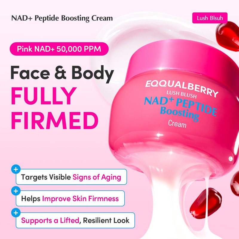EQQUALBERRY NAD+ Peptide Boosting Cream - Anti-Aging Firming & Lifting Cream | Pack of 2 (1.69 fl. oz. Each)