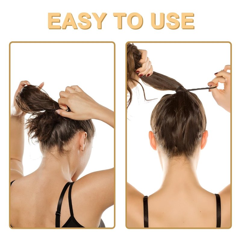 Hair Ties for Women - Black Elastic No-Damage Hair Bands | 60pcs, 2 Inch Seamless Design