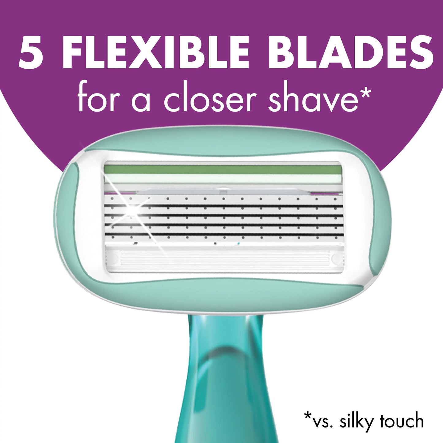 BIC Soleil 5 Sensitive Women's Disposable Razors With 360 Degree Moisture Strips For Enhanced Glide, Shaving Razors With 5 Blades, 2 Count