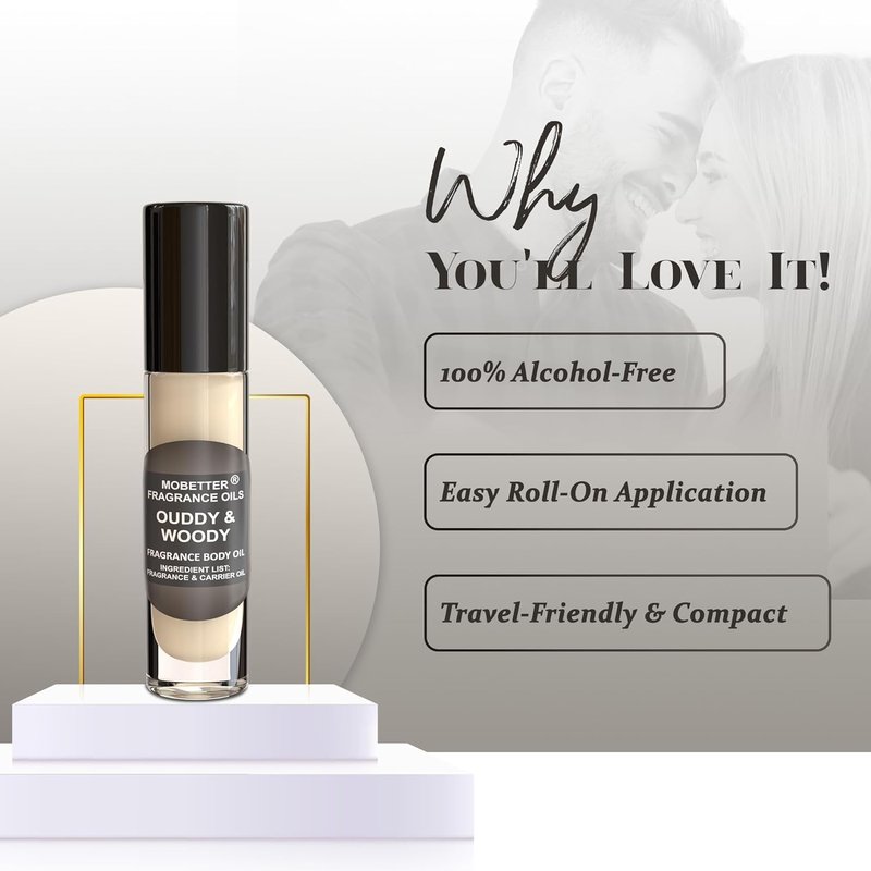 Oudy and Woody Unisex Perfume Body Oil - Long-Lasting Fragrance (.33 fl oz)