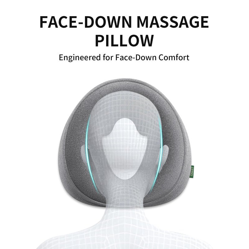 OSZZT Prone Massage Pillow for Facial Support，Prone Pillow for Eye Surgery，Detachable Cover，Facial Ventilation Hole Design，Face Groove Cushion for Stomach Sleepers (Grey)