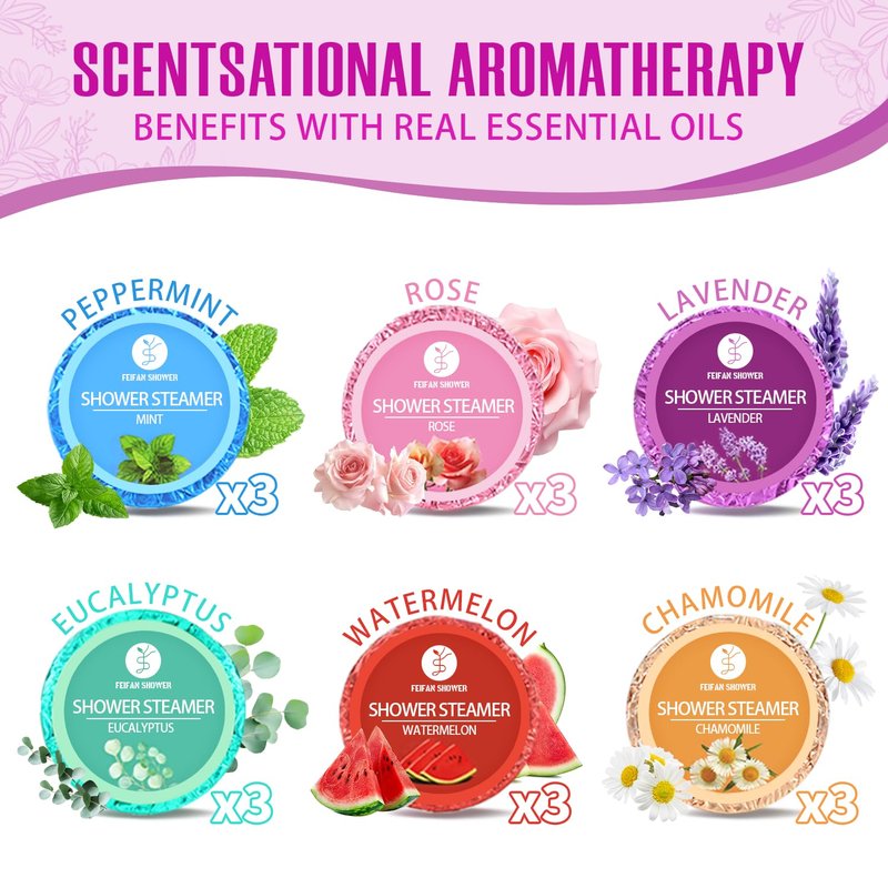Shower Steamers Aromatherapy 18 Pack, Fathers Day Gift for Dad Husband from Wife Daughter, Gifts for Women Mom, Shower Bombs Natural Organic Essential Oil, Relaxation & Self Care Home SPA