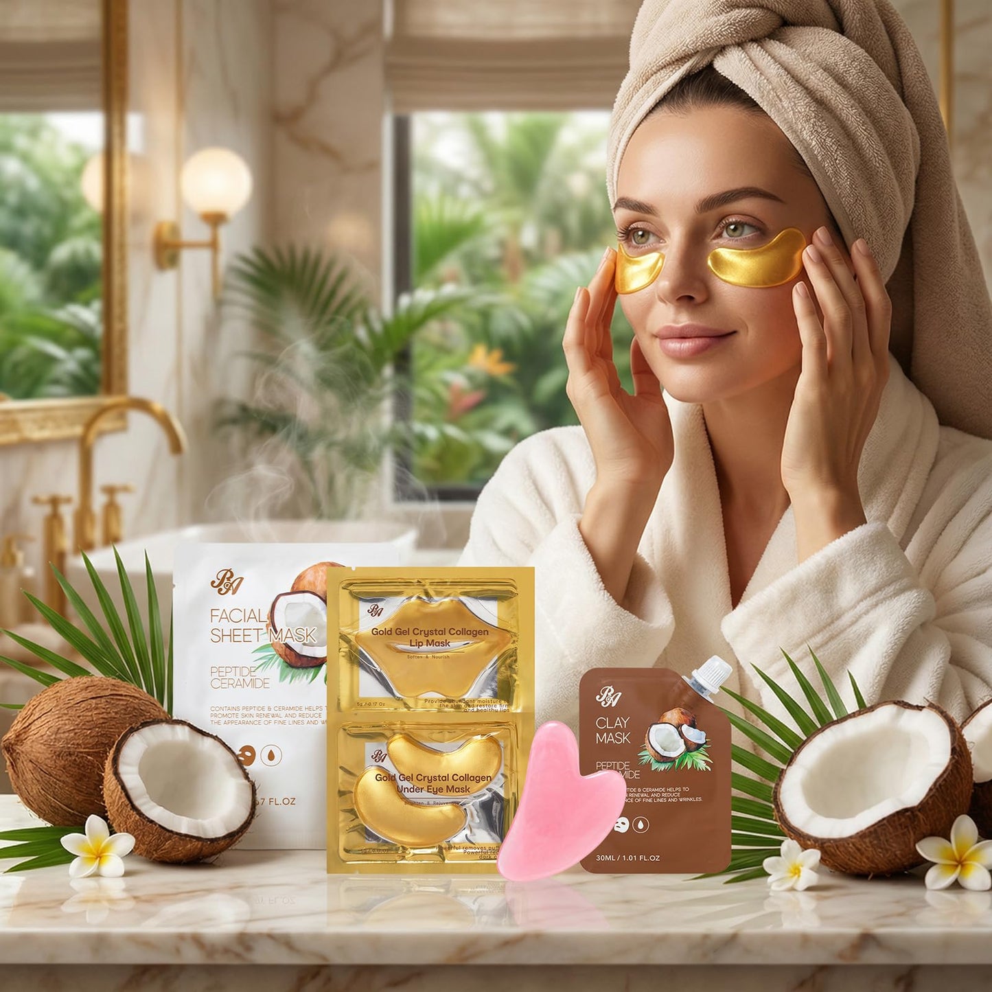 Mothers Day Gifts for Mom, 12pcs Vanilla Coconut Bath and Body Gift Basket Set, Self Care Set, Home Spa Basket Gift, Hydrating Skin Care Set, Anniversary, Birthday, Christmas, Wife