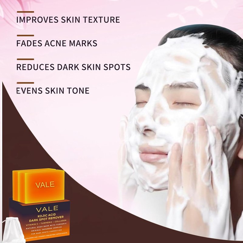 Kojic Acid & Turmeric Soap Bars - Natural Dark Spot Remover with Vitamin C, E, Collagen | 1-Pack Citrus Scent