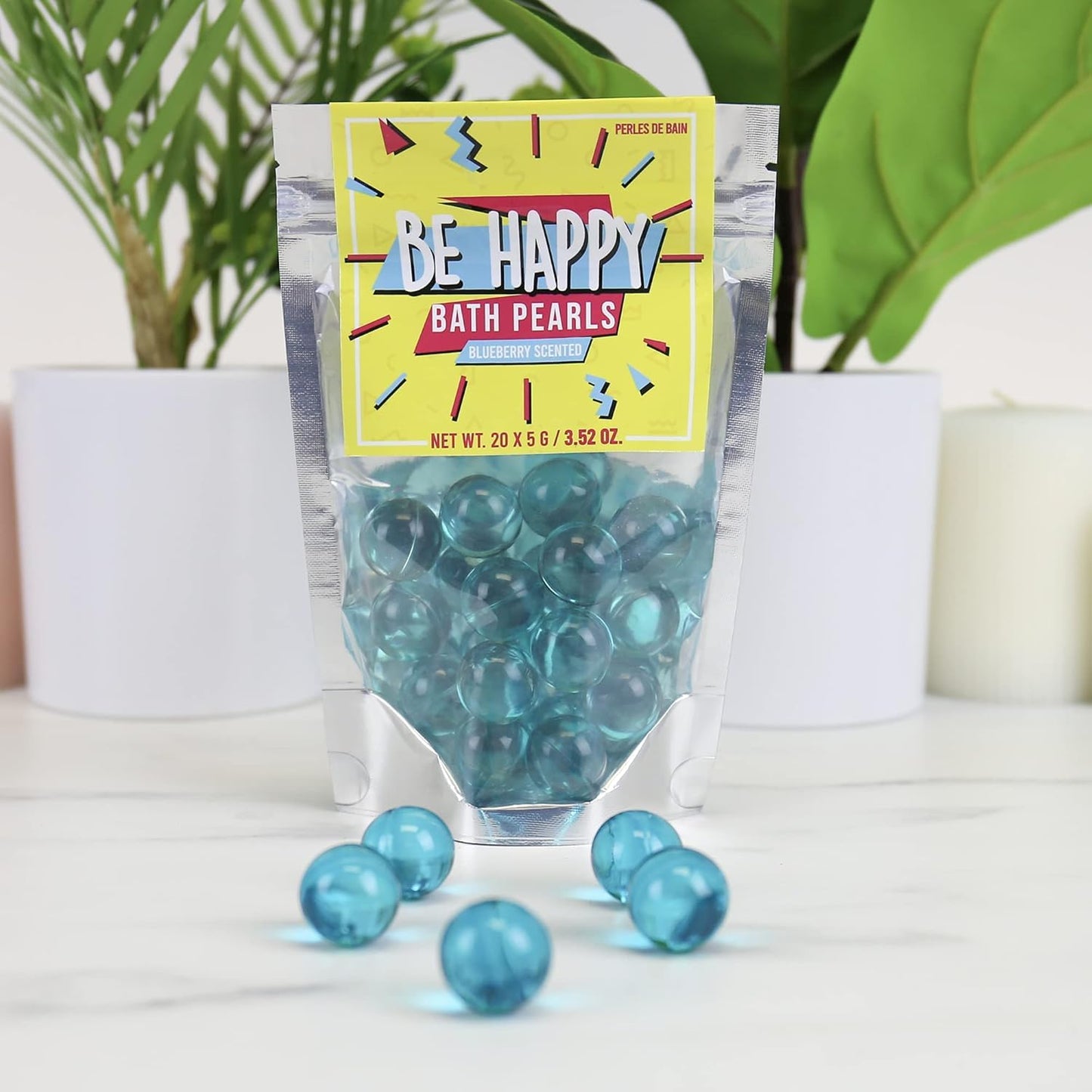 Gift Republic Bath Pearls Be Happy 20-Pack Blueberry Scent