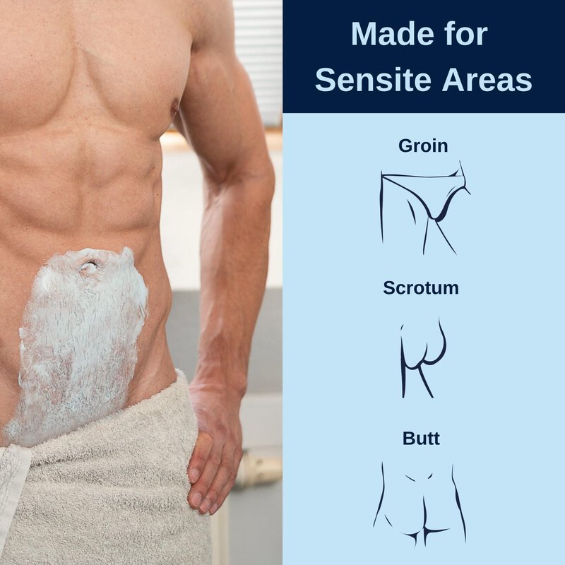 No Hair Crew Intimate/Private At Home Hair Removal Cream for Men - Painless, Flawless, Soothing Depilatory for Unwanted Coarse Male Body Hair, 100ml