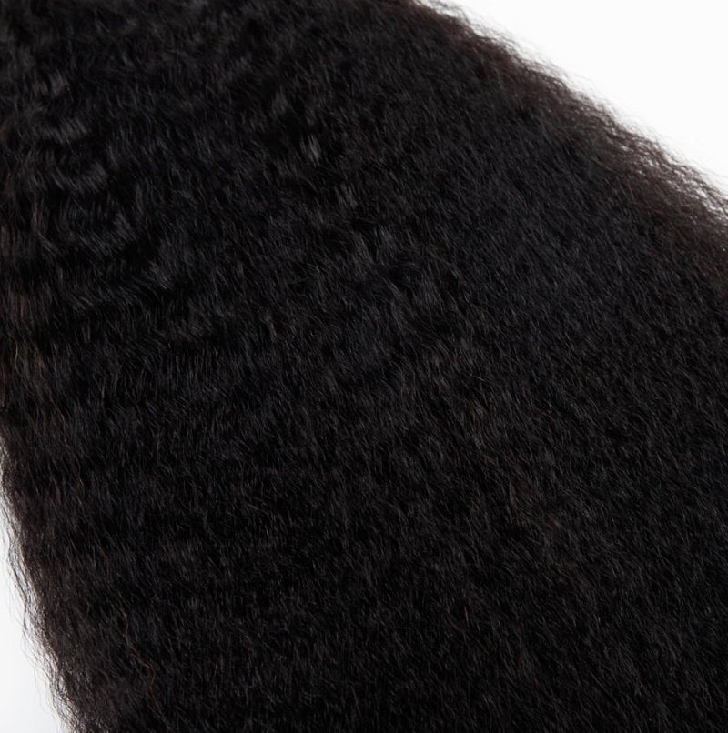 Kinky Straight Human Braiding Hair - No Weft Yaki Bulk Hair for Boho Braids | 14 Inch Natural Black, 100g (4PCS)